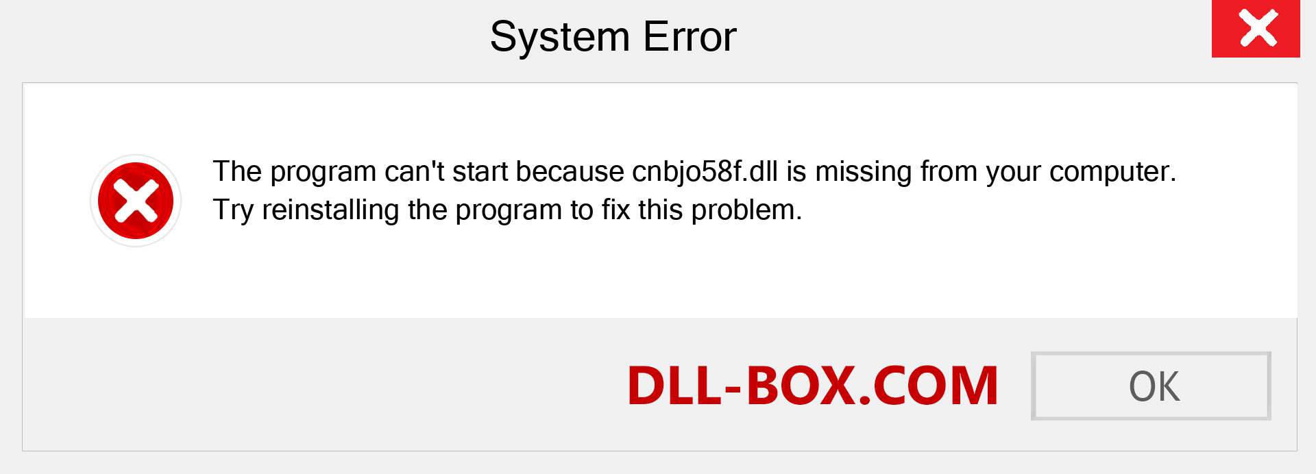  cnbjo58f.dll file is missing?. Download for Windows 7, 8, 10 - Fix  cnbjo58f dll Missing Error on Windows, photos, images