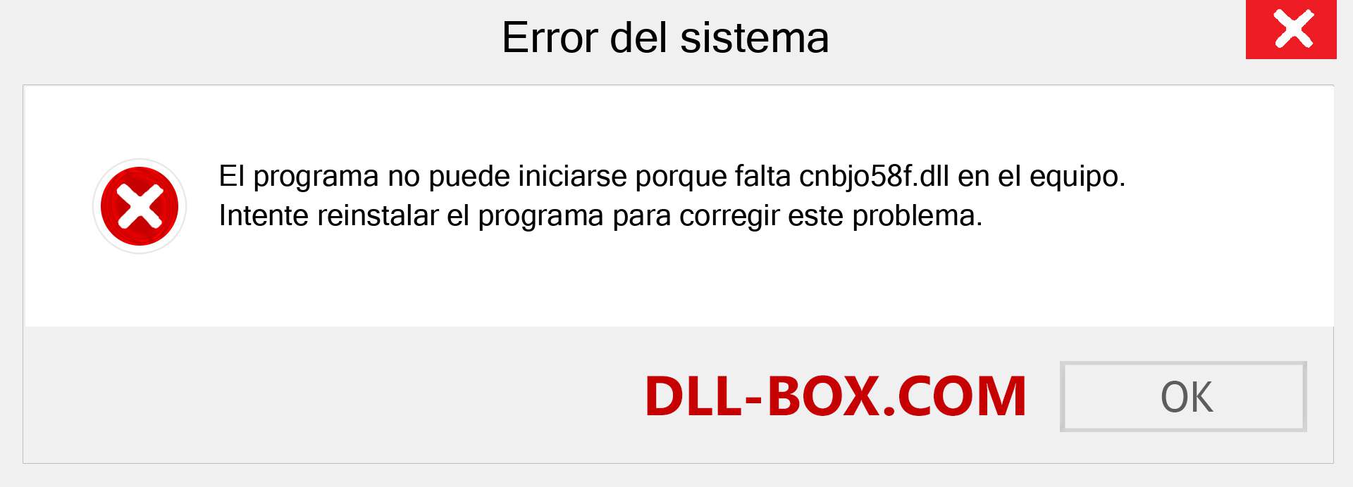 ¿Falta el archivo cnbjo58f.dll ?. Descargar para Windows 7, 8, 10 - Corregir cnbjo58f dll Missing Error en Windows, fotos, imágenes